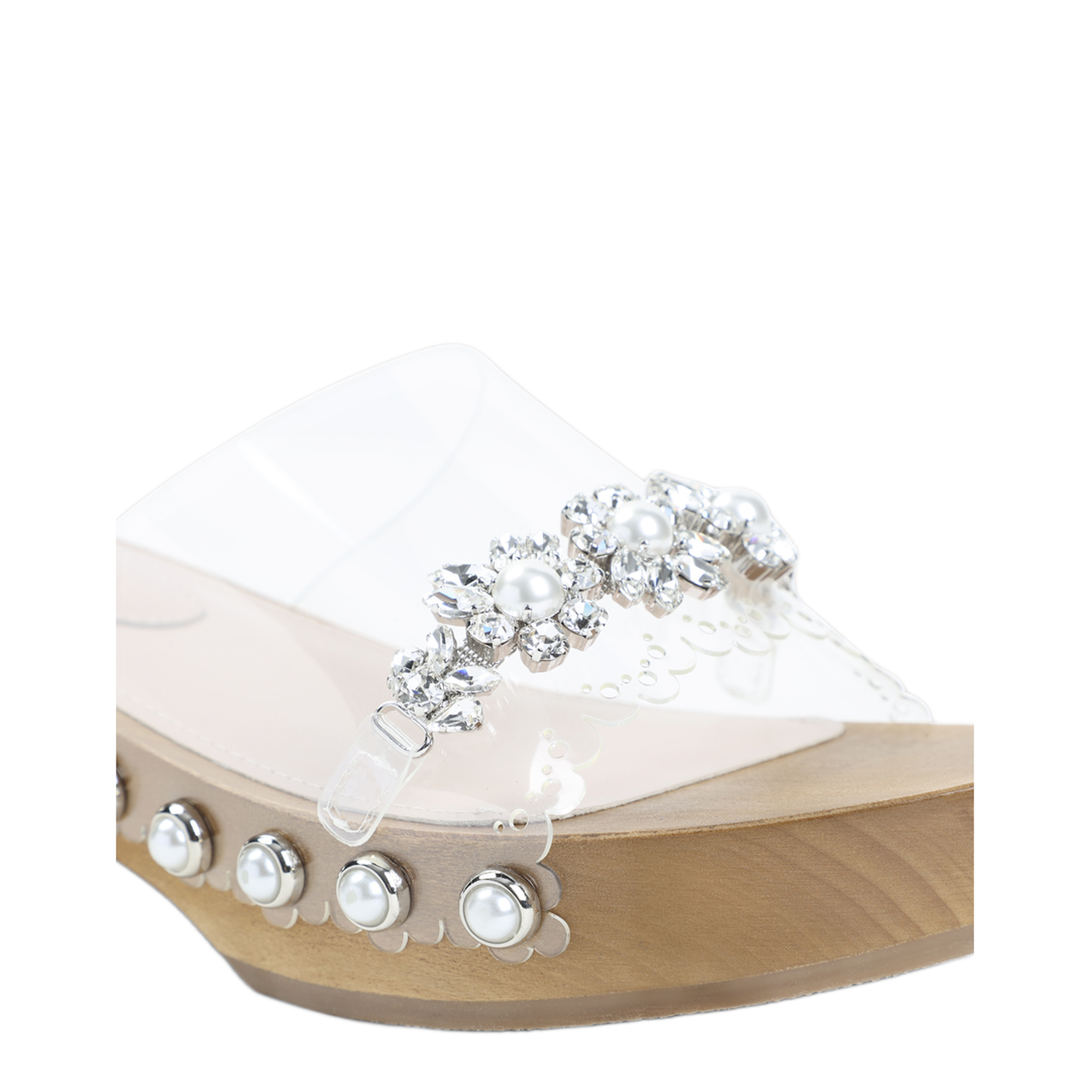 MAYFEYR - Simone Rocha - Scalloped Wooden Clog Sandals - SLD55B0743CLEAR