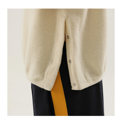 MAYFEYR - 1989 STUDIO - White Ribbed Sweater With Slits - F04MEL001JER0014100