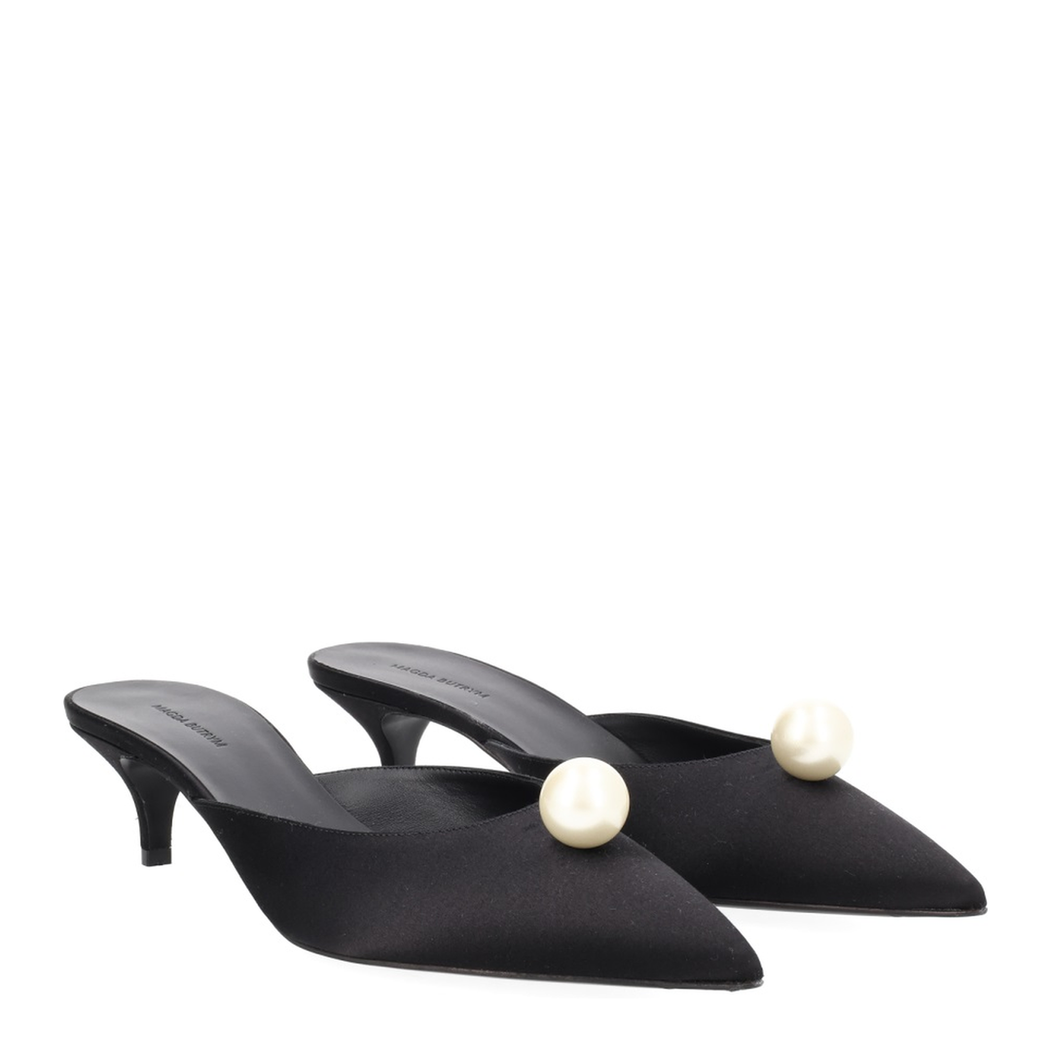 MAYFEYR - Magda Butrym - Mule In Seta Con Perla - 513526BLACK