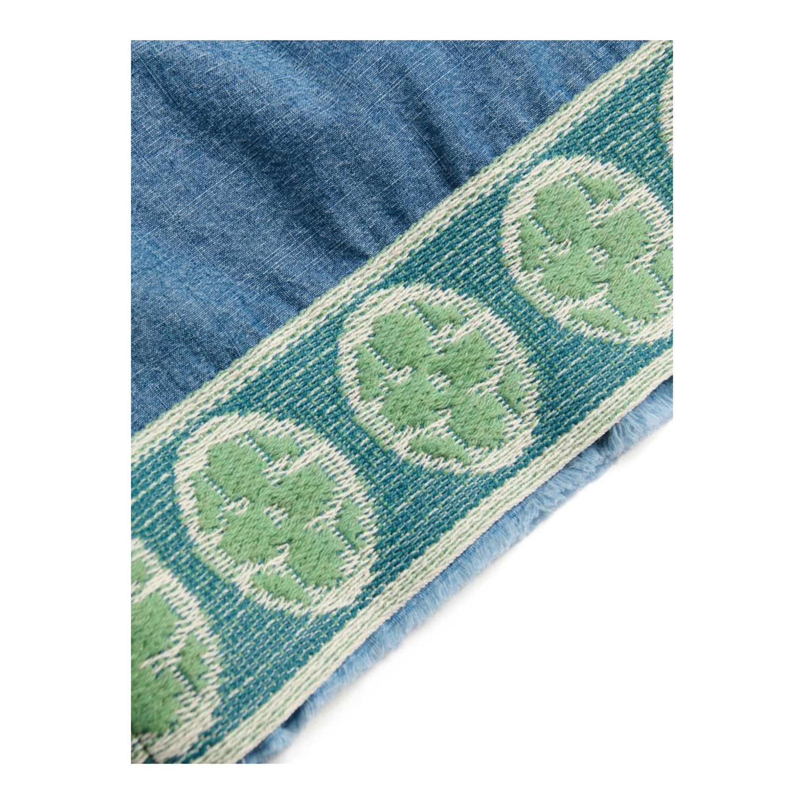 Denim Bermuda Shorts With Jacquard Hem