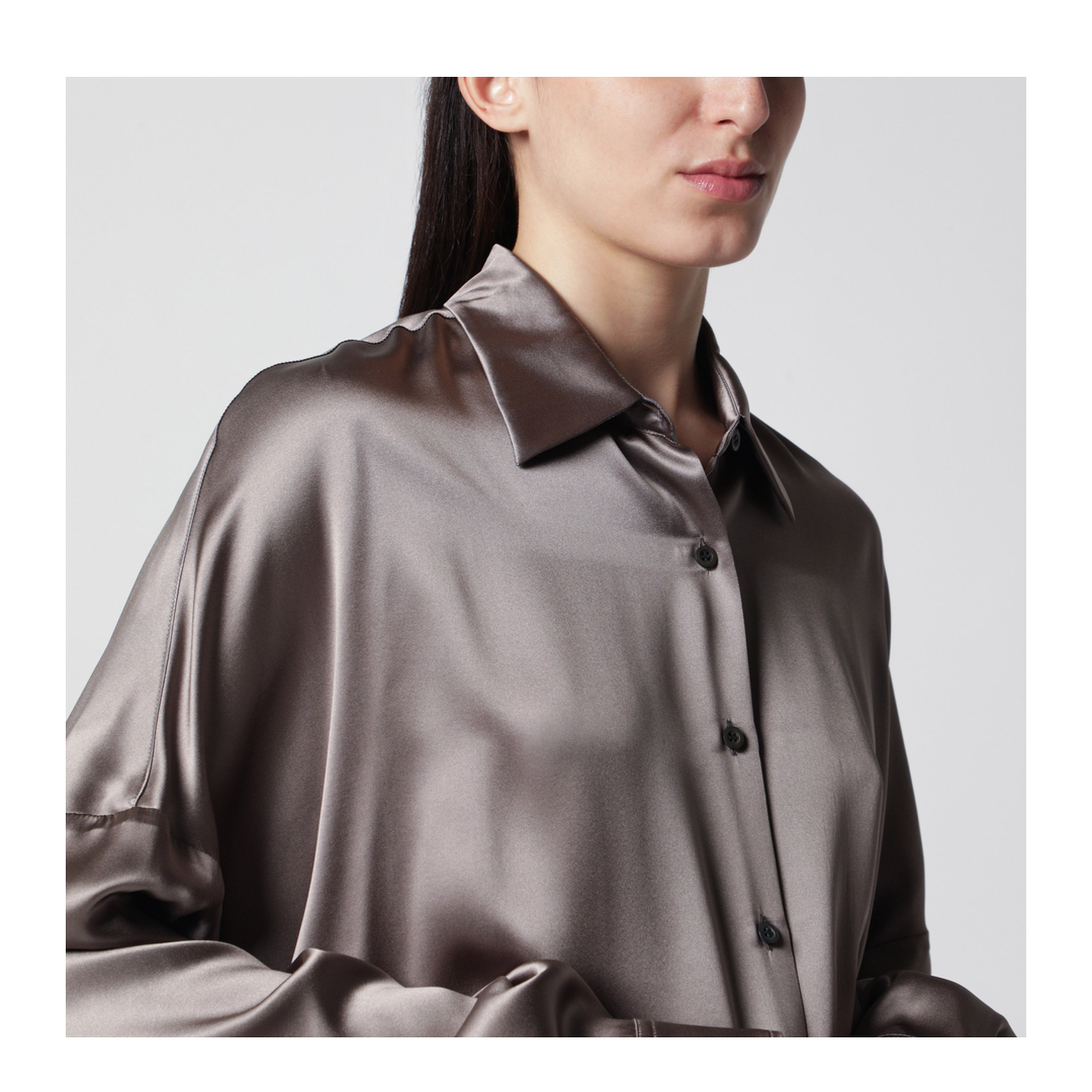 Shirt Taupe Color in Silk