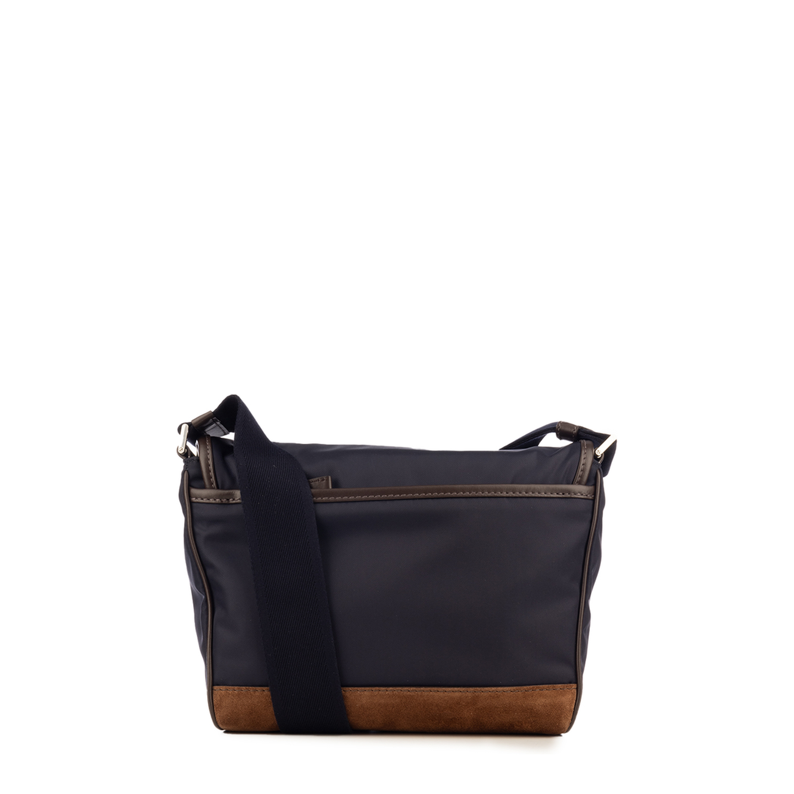 Two-tone Nylon and Leather Crossbody Bag