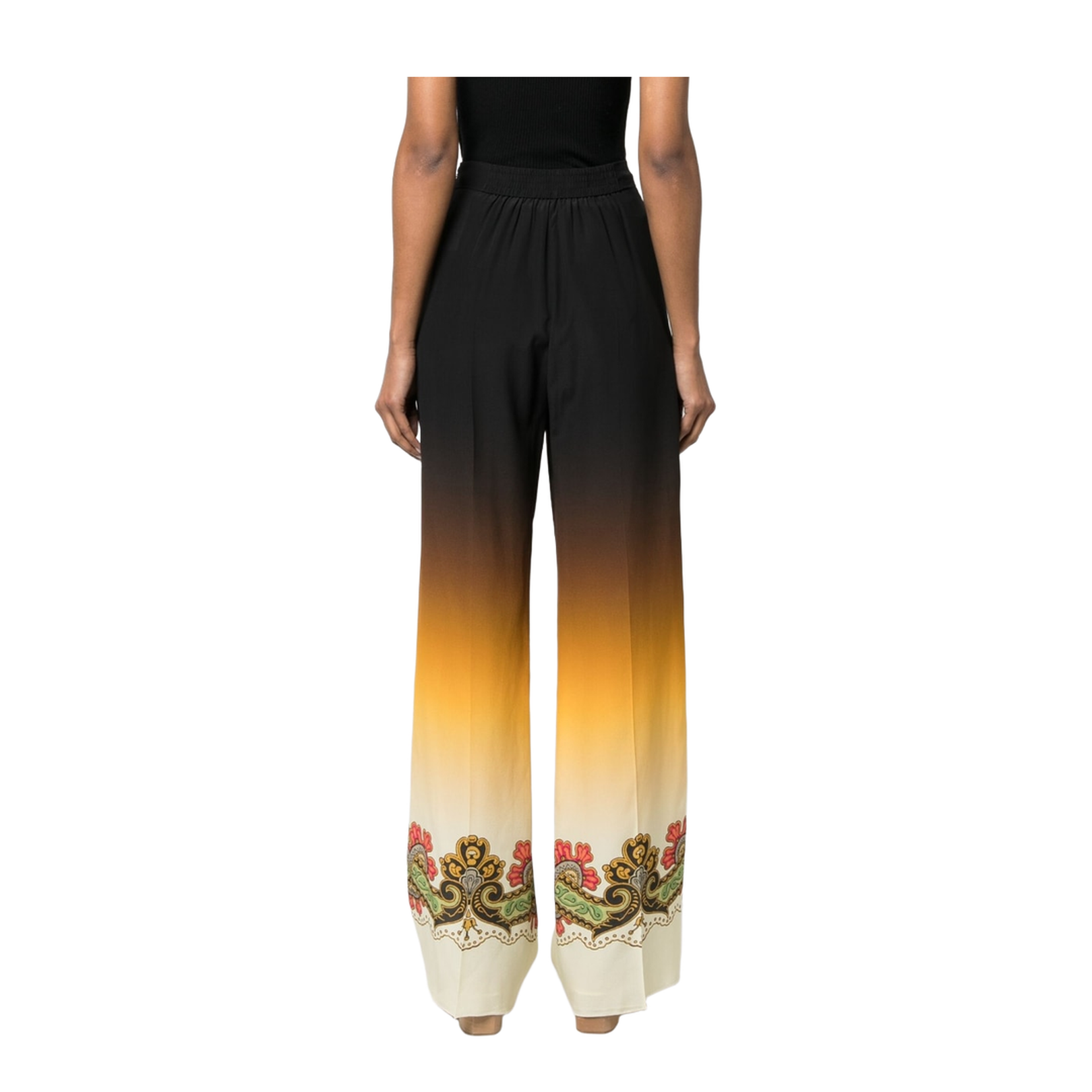 Graphic-Print Straight-Leg Trousers