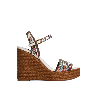 Wedge Sandals with Logo Embroidery