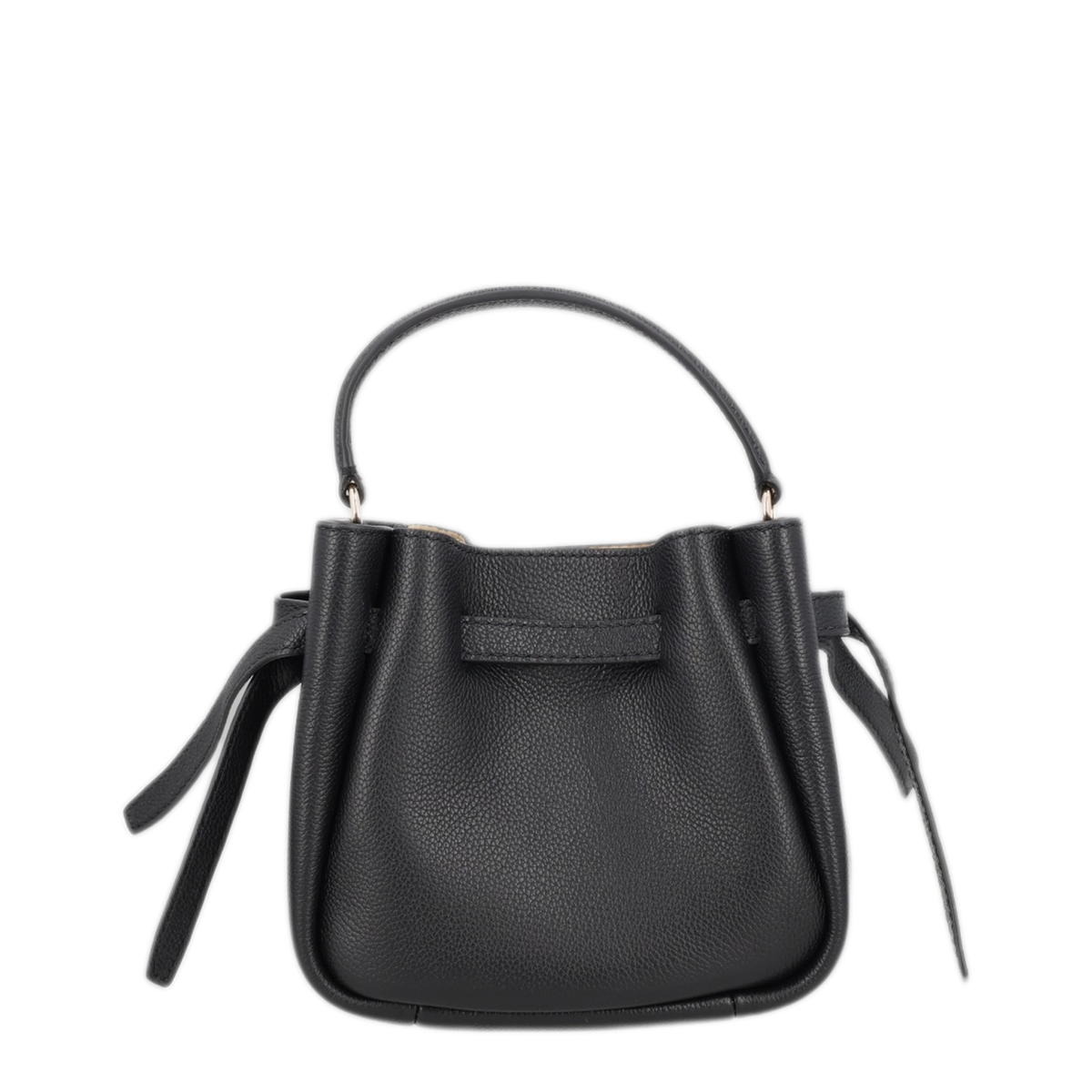Romy Mini Calfskin Bucket Bag - Black