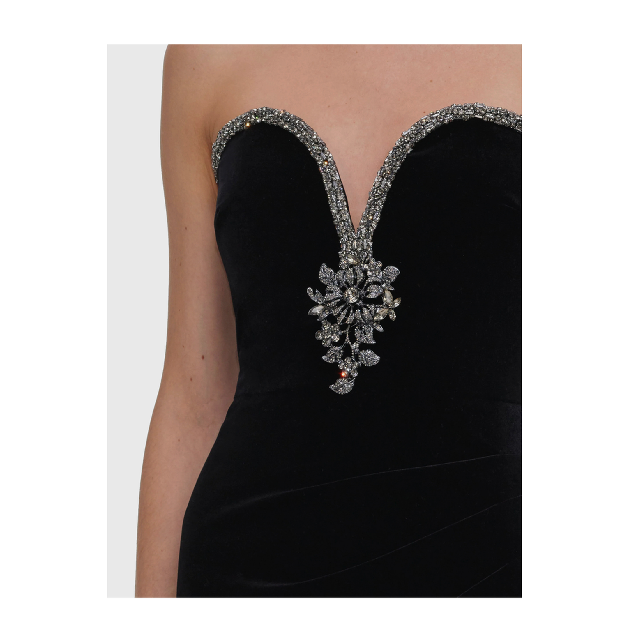 MAYFEYR - Self Portrait - Black Velvet Maxi Dress - AW26-161XB
