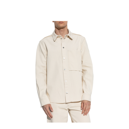 White Ivory Denim Long Sleeve Shirt