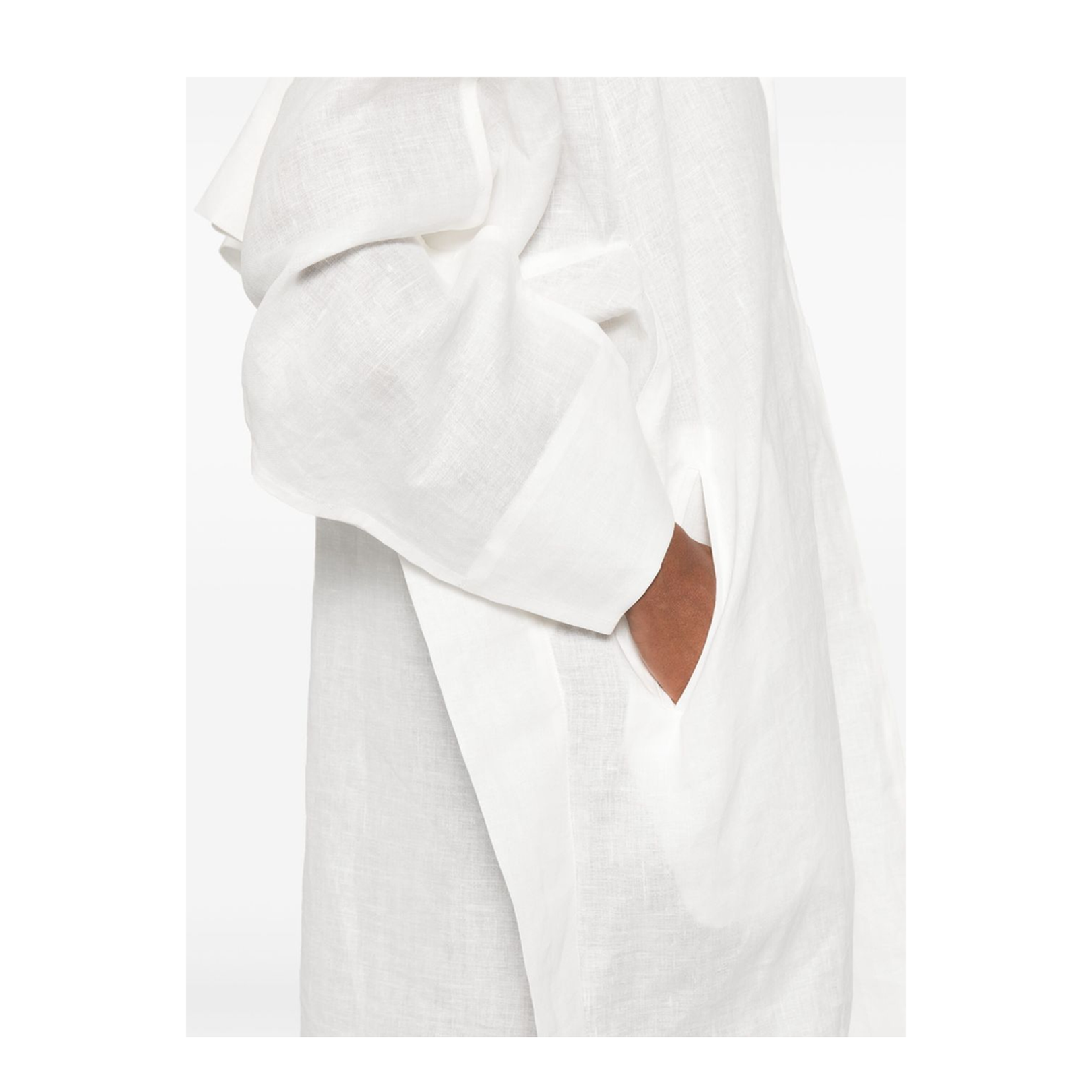 White Short Side Slits Top