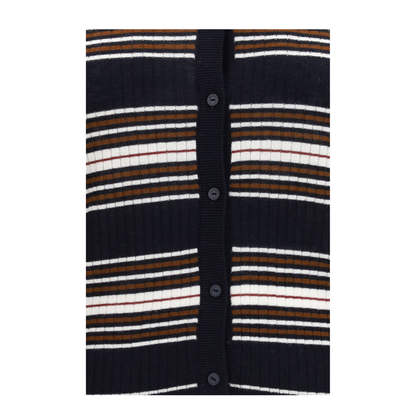 MAYFEYR -  - Striped Silk And Wool Cardigan - 2626346021600001