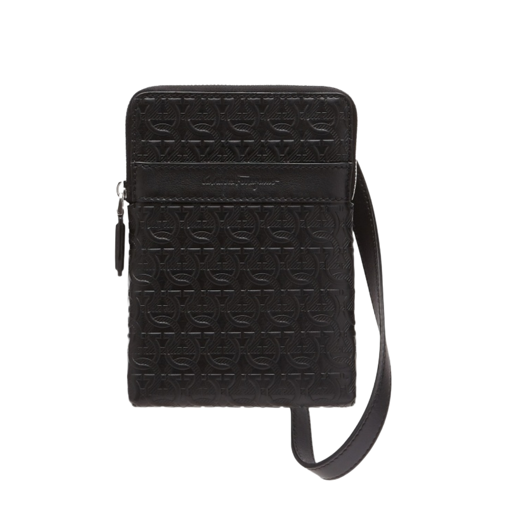 Gancini Embossed Calfskin Crossbody Bag
