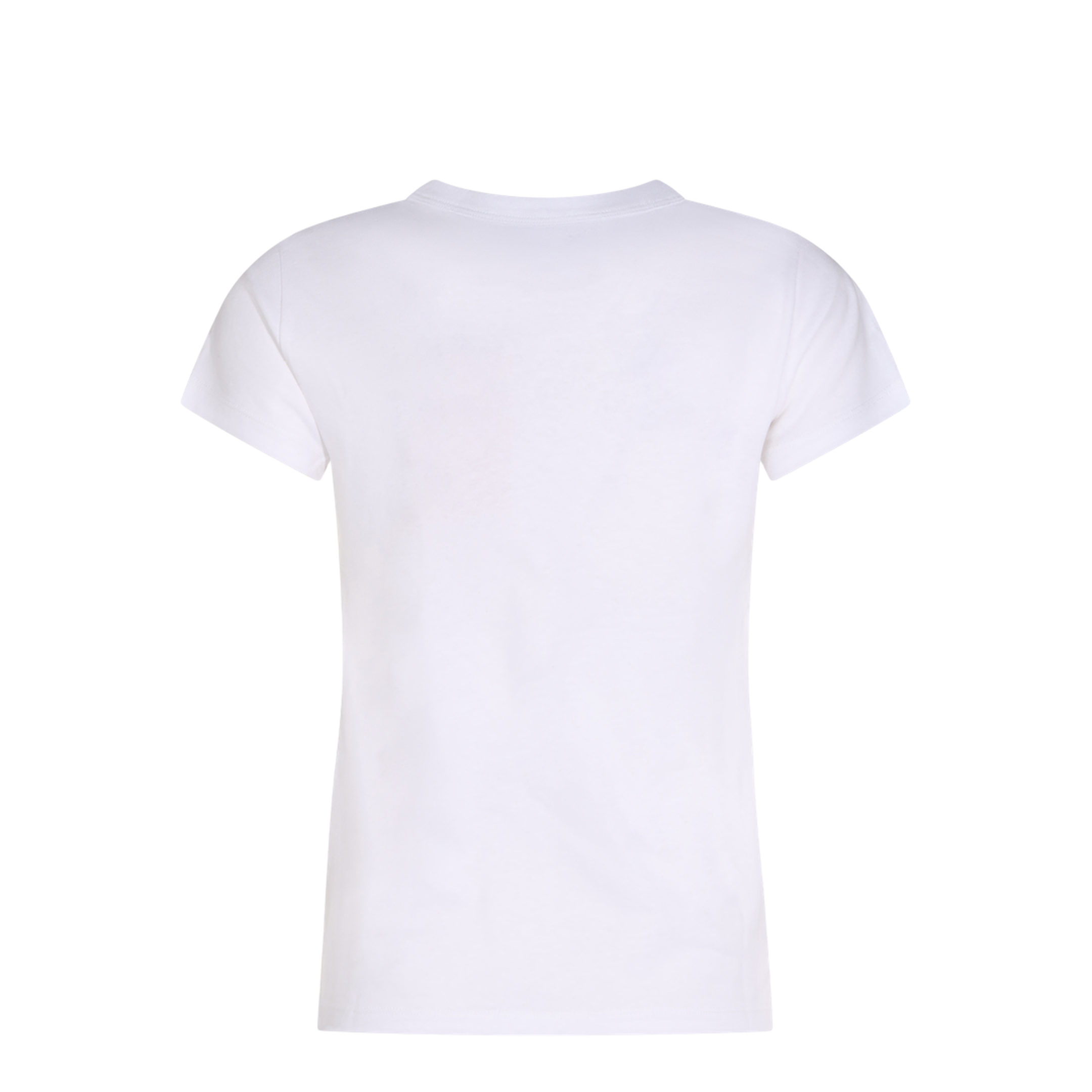 White Cotton T-Shirt With Logo Print