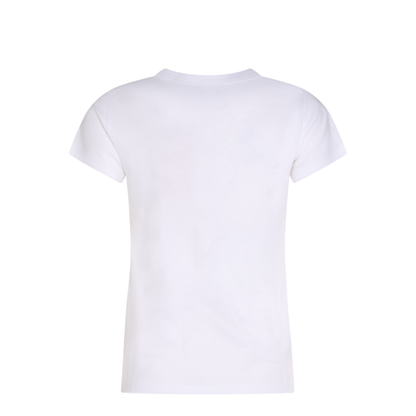 White Cotton T-Shirt With Logo Print