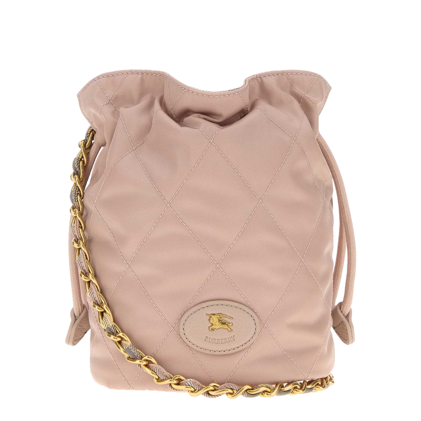 Pastel Pink Canvas Horseshoe Bucket Bag