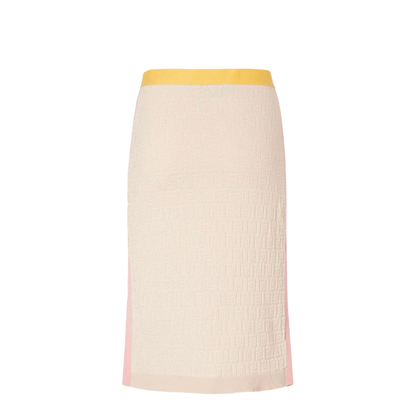 Light Beige Cotton And Silk Skirt