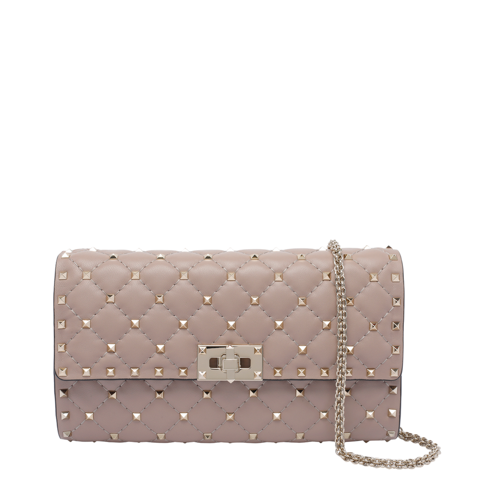 Rockstud Spike Nappa Leather Crossbody Clutch Bag