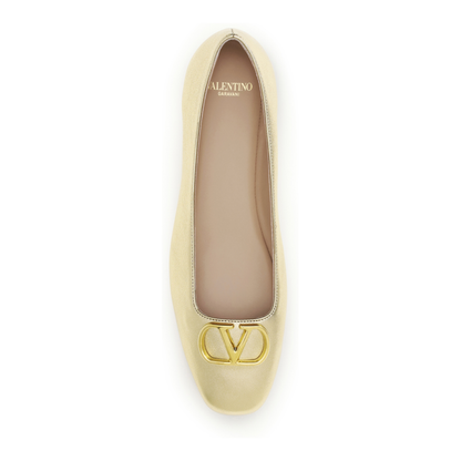 MAYFEYR - Valentino - Vlogo Signature Laminated Leather Ballerinas - 8W0S0PI8YFL