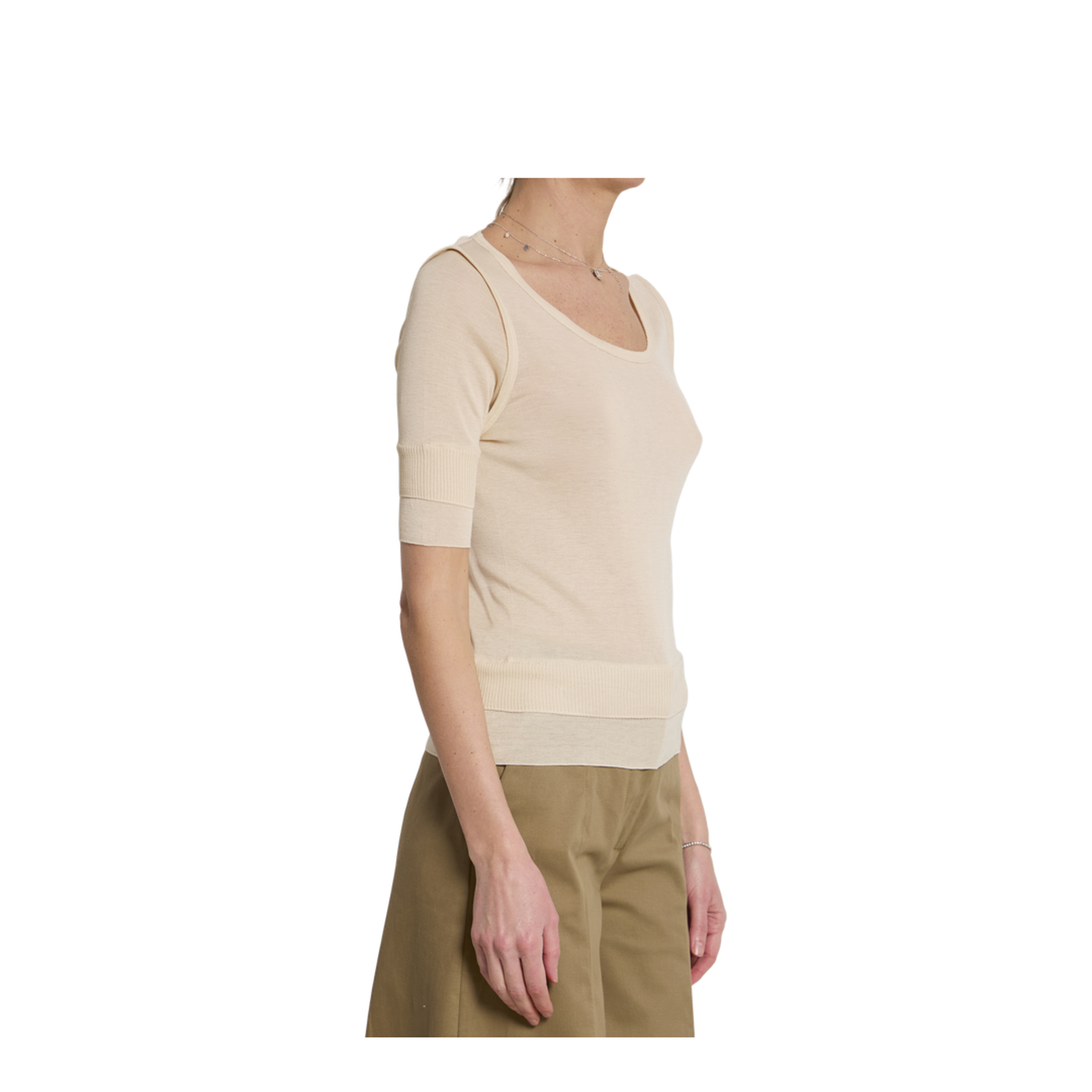 Trompe L'Oeil Viscose And Silk Top