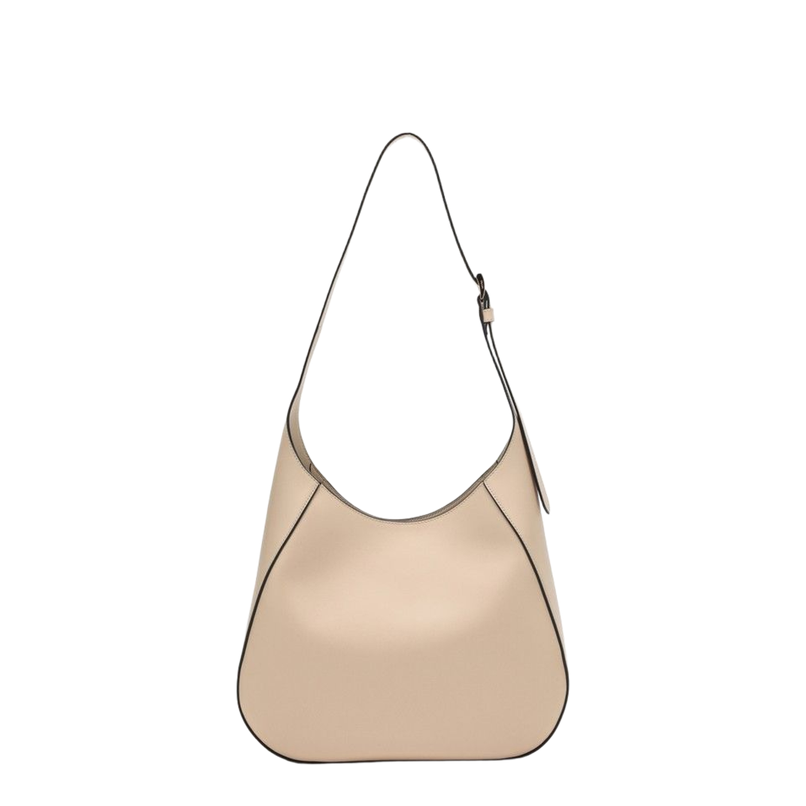 Travertine-Coloured Leather Shoulder Bag