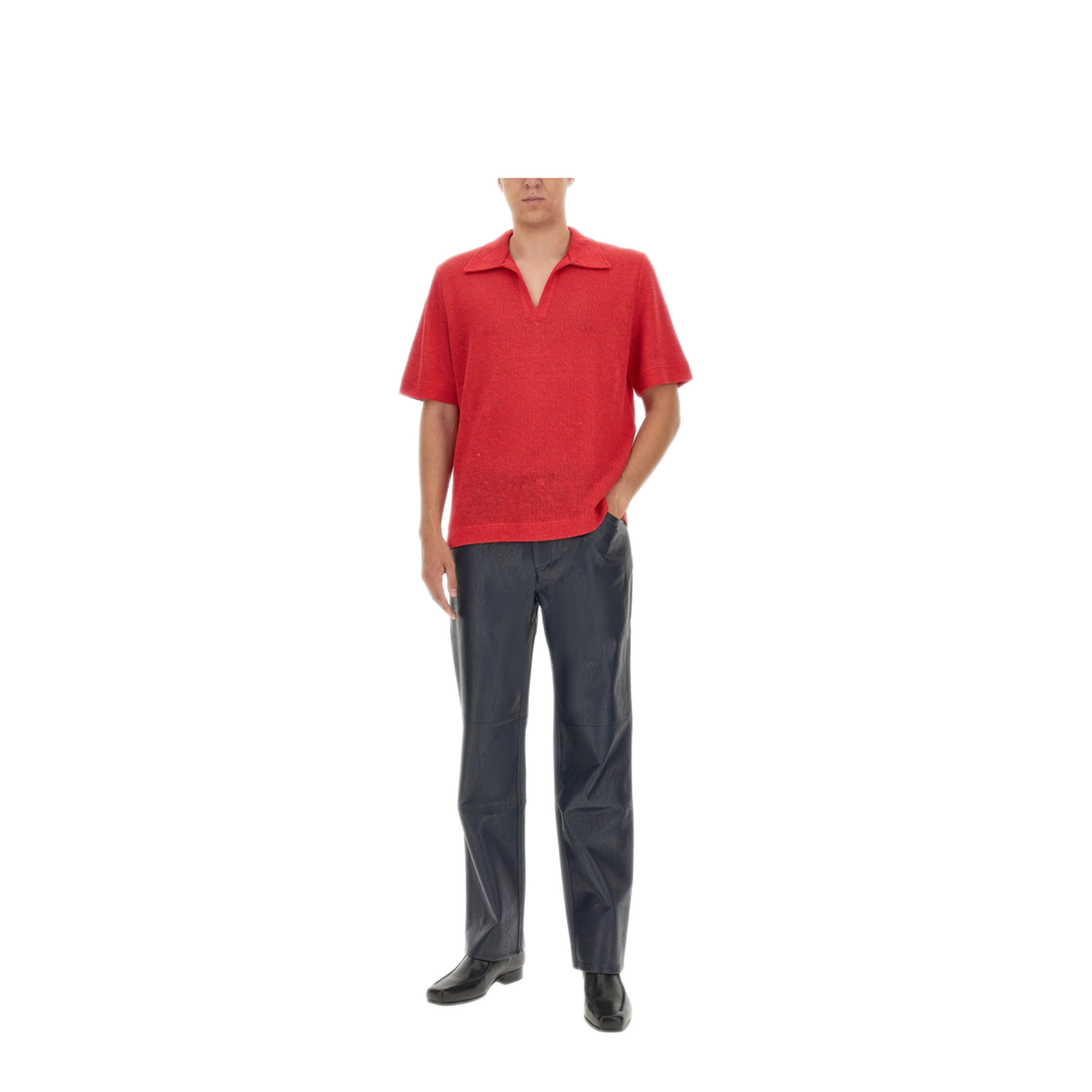 MAYFEYR - Sefr - V Neck T Shirt - PREFW23MATEREDREDLINEN
