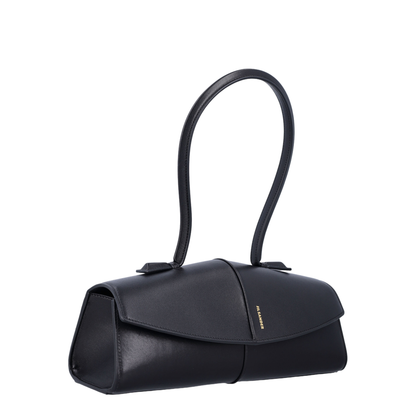 Linea Medium Sheep Leather Shoulder Bag - Nero