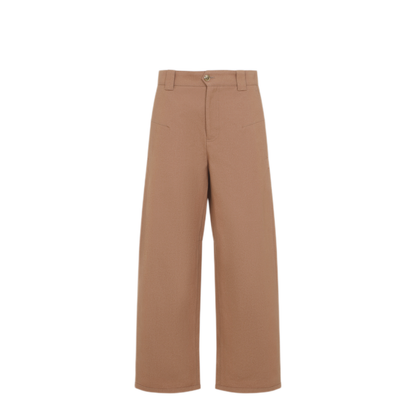 Barrel-Leg Pants In Cotton Canvas