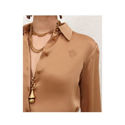 Snake Print Silk Shirt