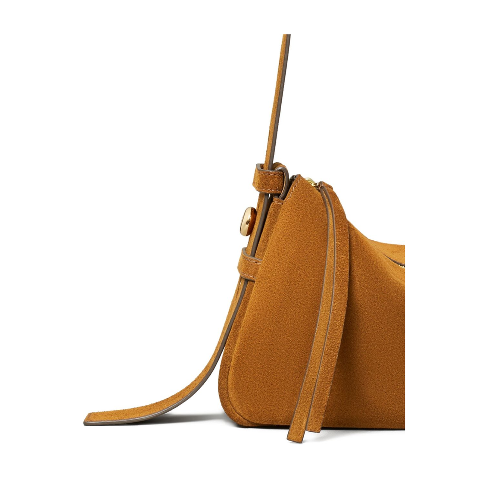 Romy Suede Leather Shoulder Bag in Brown