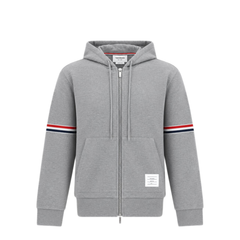Zip Through Hoodie In Pique Loopback