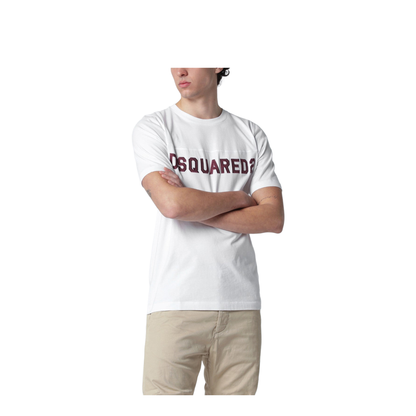 White T-Shirt With Logo Embroidery