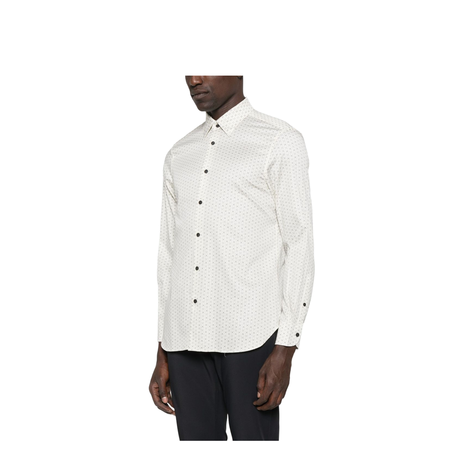 Off-White Geometric Pattern Long Sleeve Button Fastening Shirt