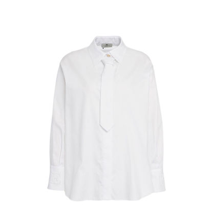 MAYFEYR - Elisabetta Franchi - Cotton Shirt With Tie - CA15261E2100