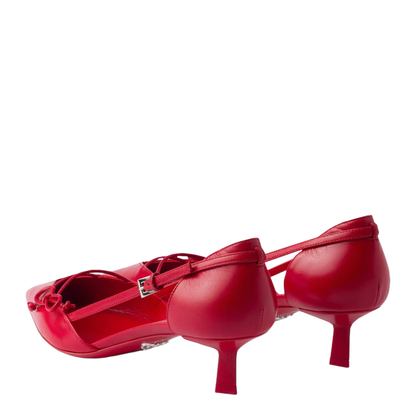 MAYFEYR - Prada - Red Leather Side-Open Pumps - 1I442OB045011F0011