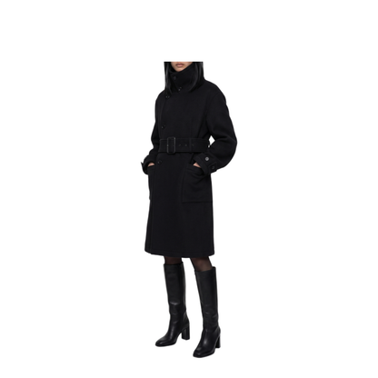 MAYFEYR - Lemaire - Black Fitted Wrap Coat - CO1155LF1700BK999