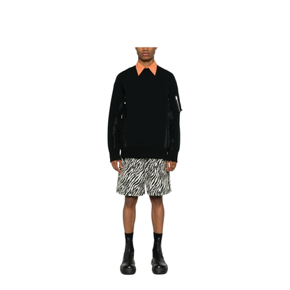 Cotton and Nylon Crewneck Sweatshirt