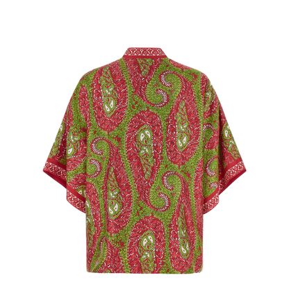 Silk Twill Kesa with Paisley Foliage Motif