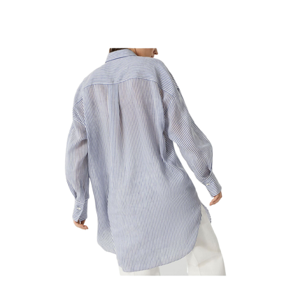 Long Shirt with Monili in Azure