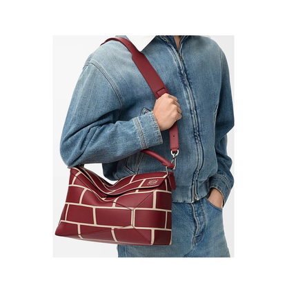 Large Puzzle Edge Bag in Classic Calfskin Red