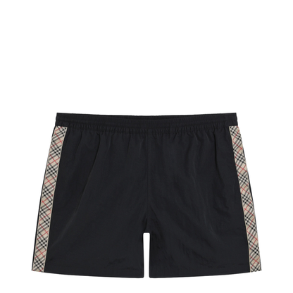 MAYFEYR - Burberry - Slim-Fit Swim Shorts With Check Trim In Black Nylon - 8121089152584A1189