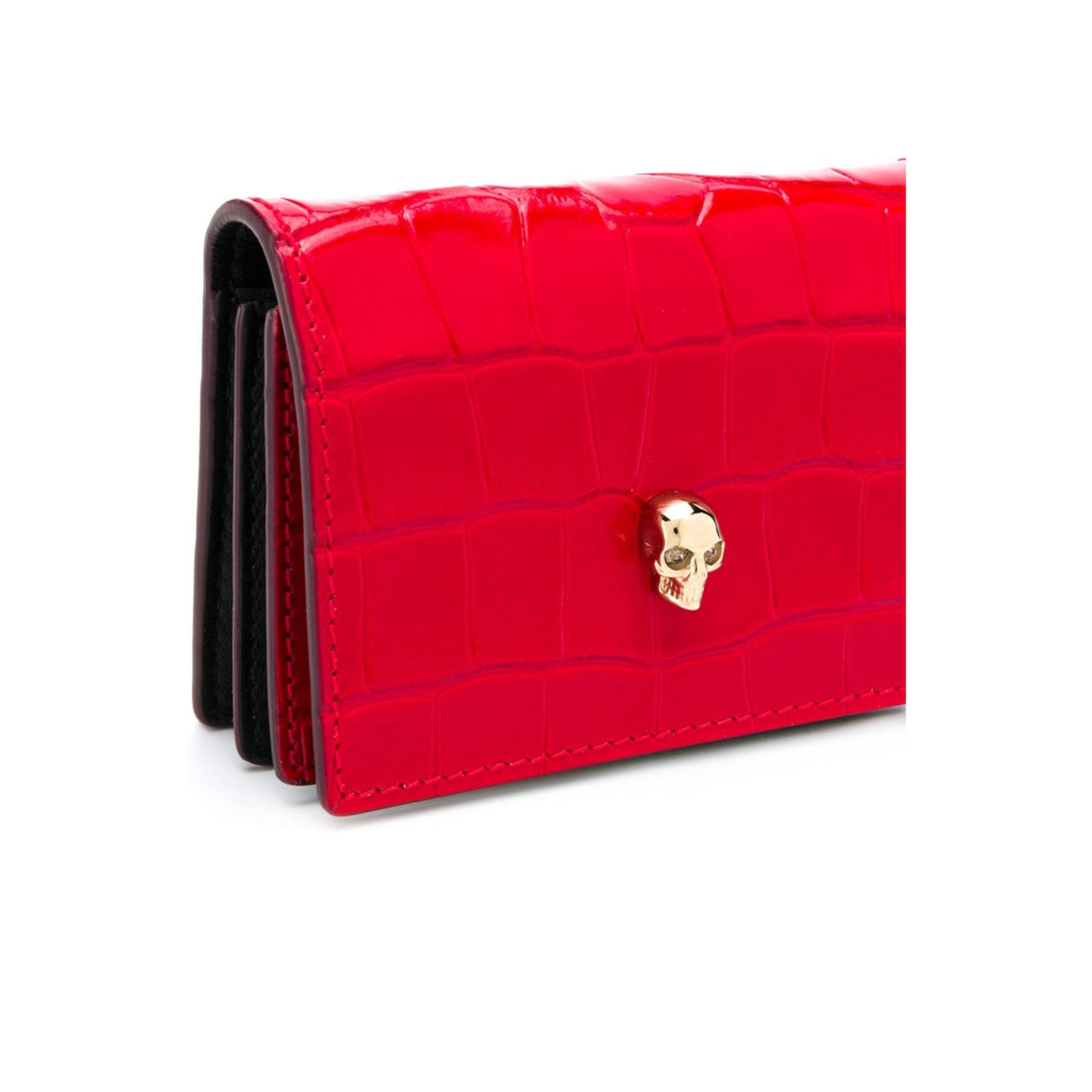 SKULL LEATHER CARD HOLDER ON CHAIN