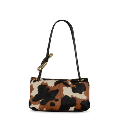 Mini Dual Hair-Calf Shoulder Bag - Brown