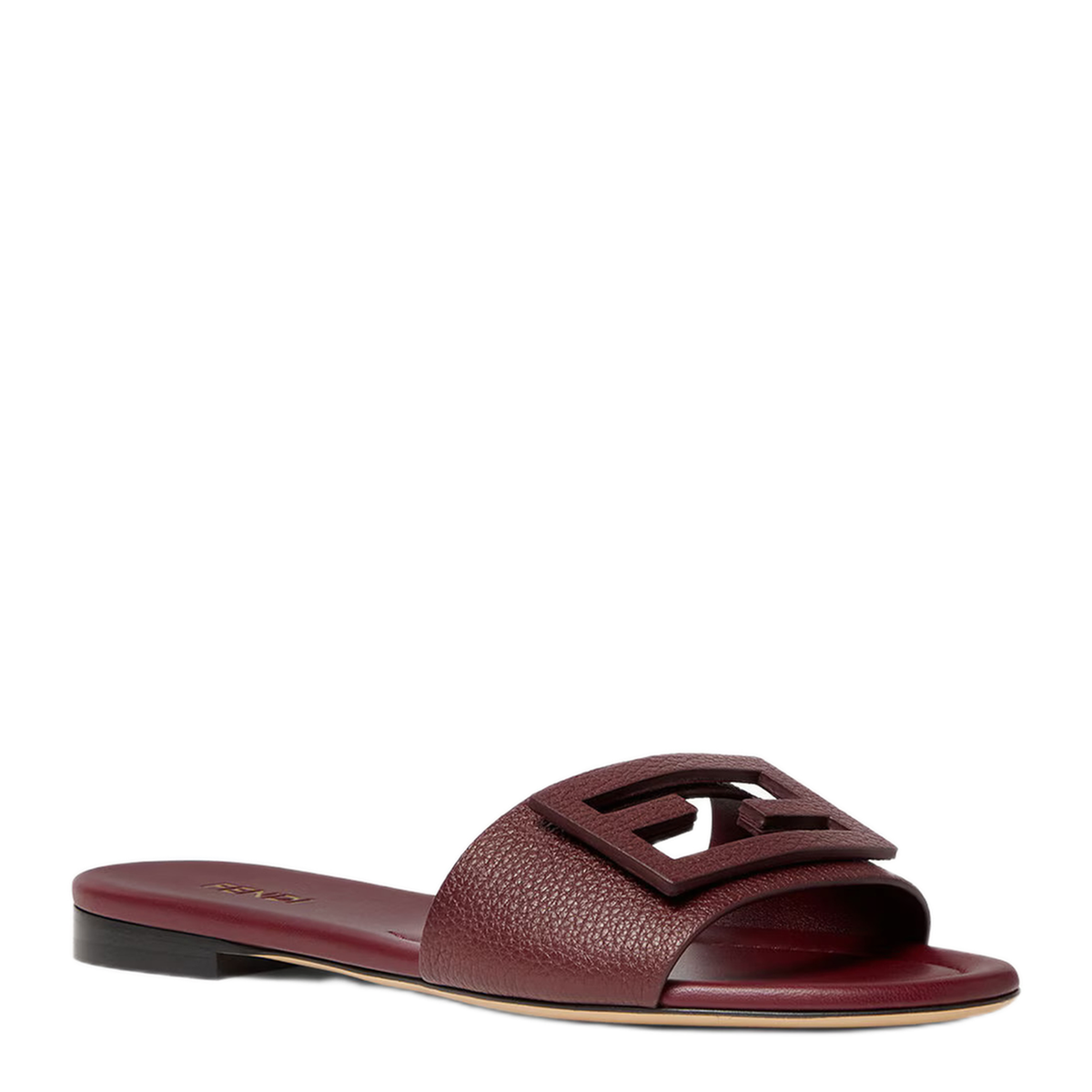 Aubergine Leather Baguette Slippers