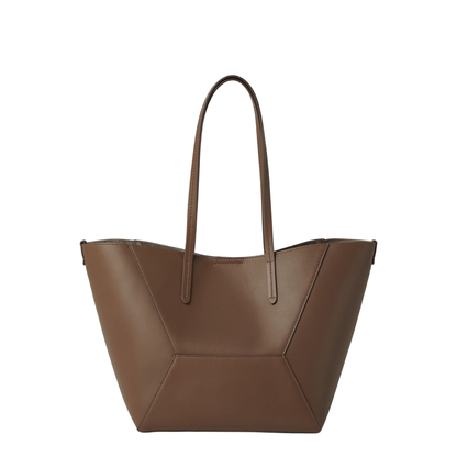 Tote Bag Crafted in Brown Smooth Leather