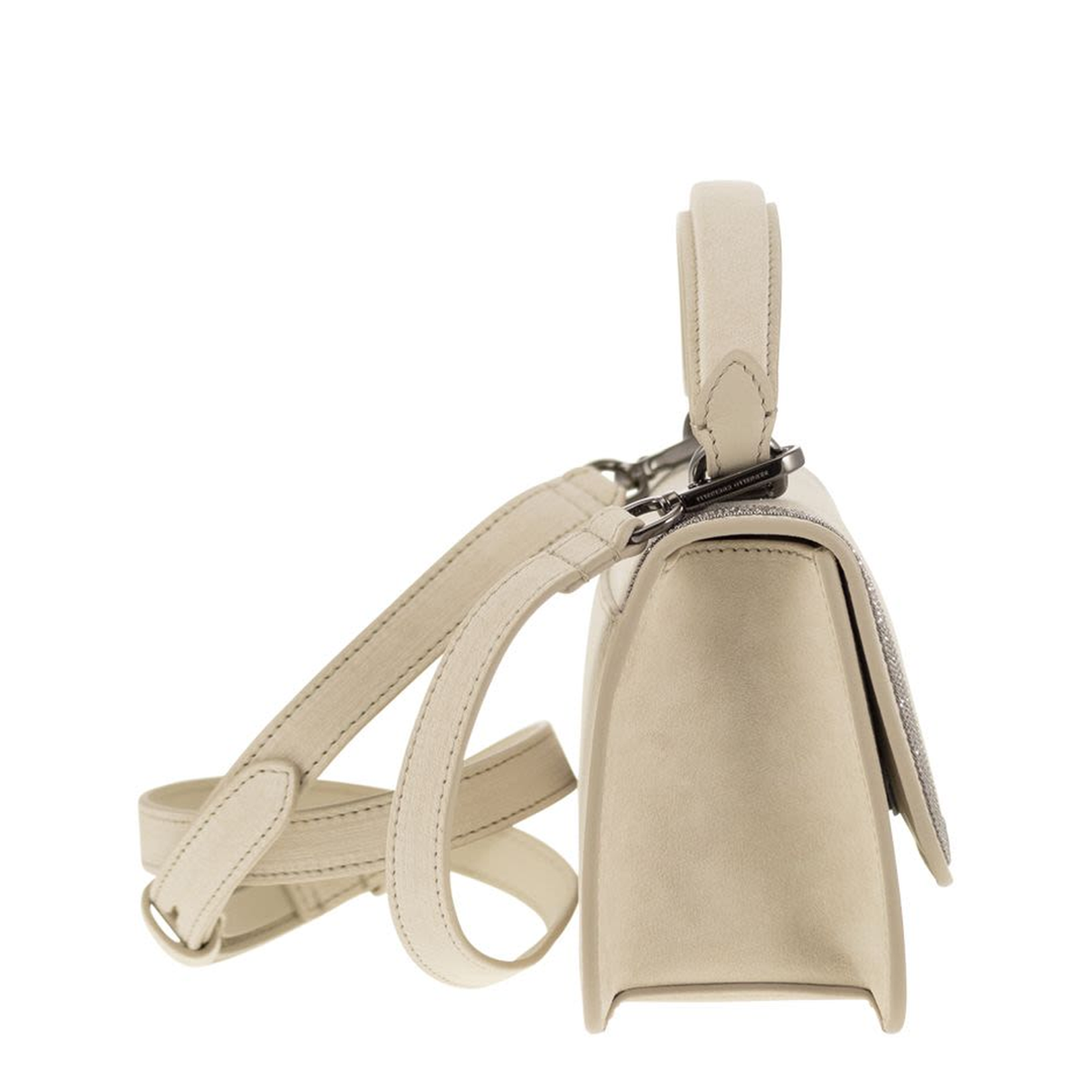 Suede Bag with Precious Contour