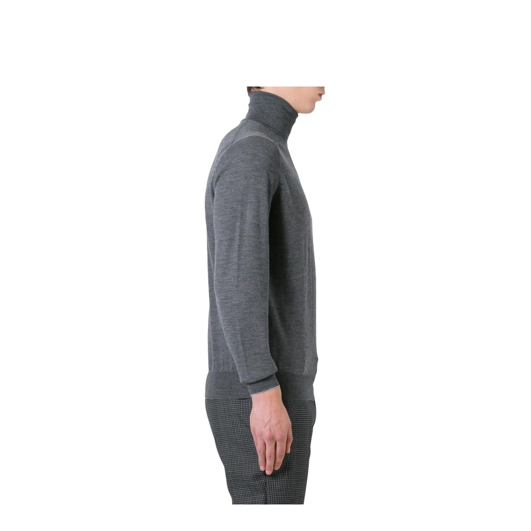Wool Turtle-Neck Sweater - Grey