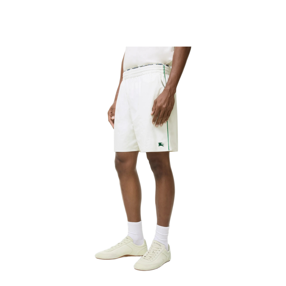 White Stretch Nylon Bermuda Shorts