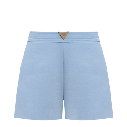 Wool Mini Shorts Dusty Blue