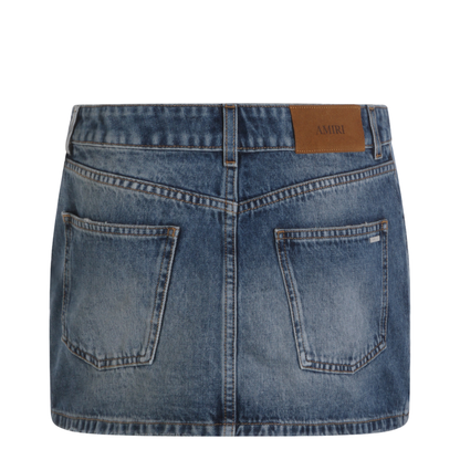 Blue Cotton Denim Skirt