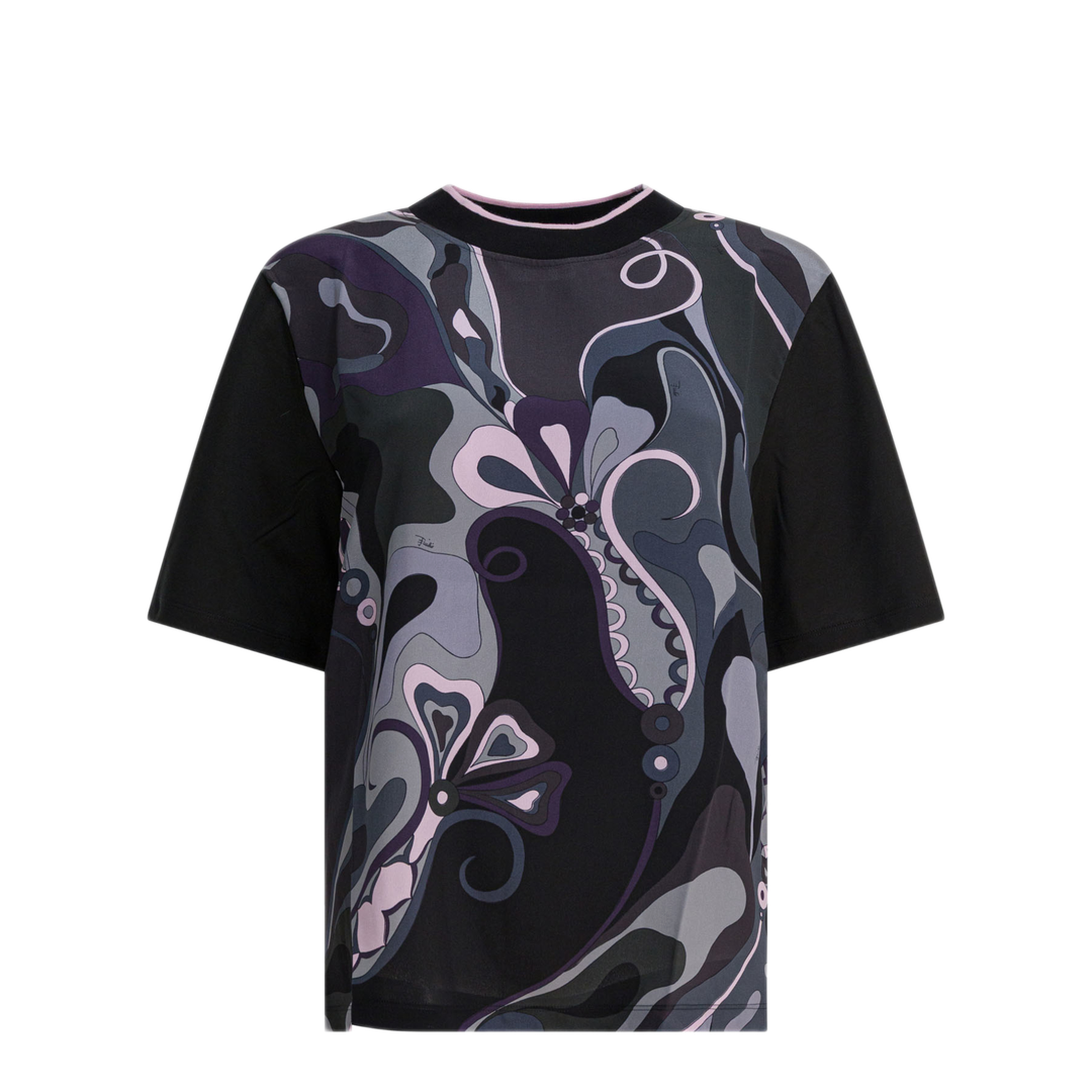 MAYFEYR - Pucci - Cotton Silk Crewneck T Shirt With Print - 5UTP005U983999