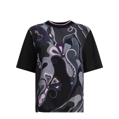 MAYFEYR - Pucci - Cotton Silk Crewneck T Shirt With Print - 5UTP005U983999