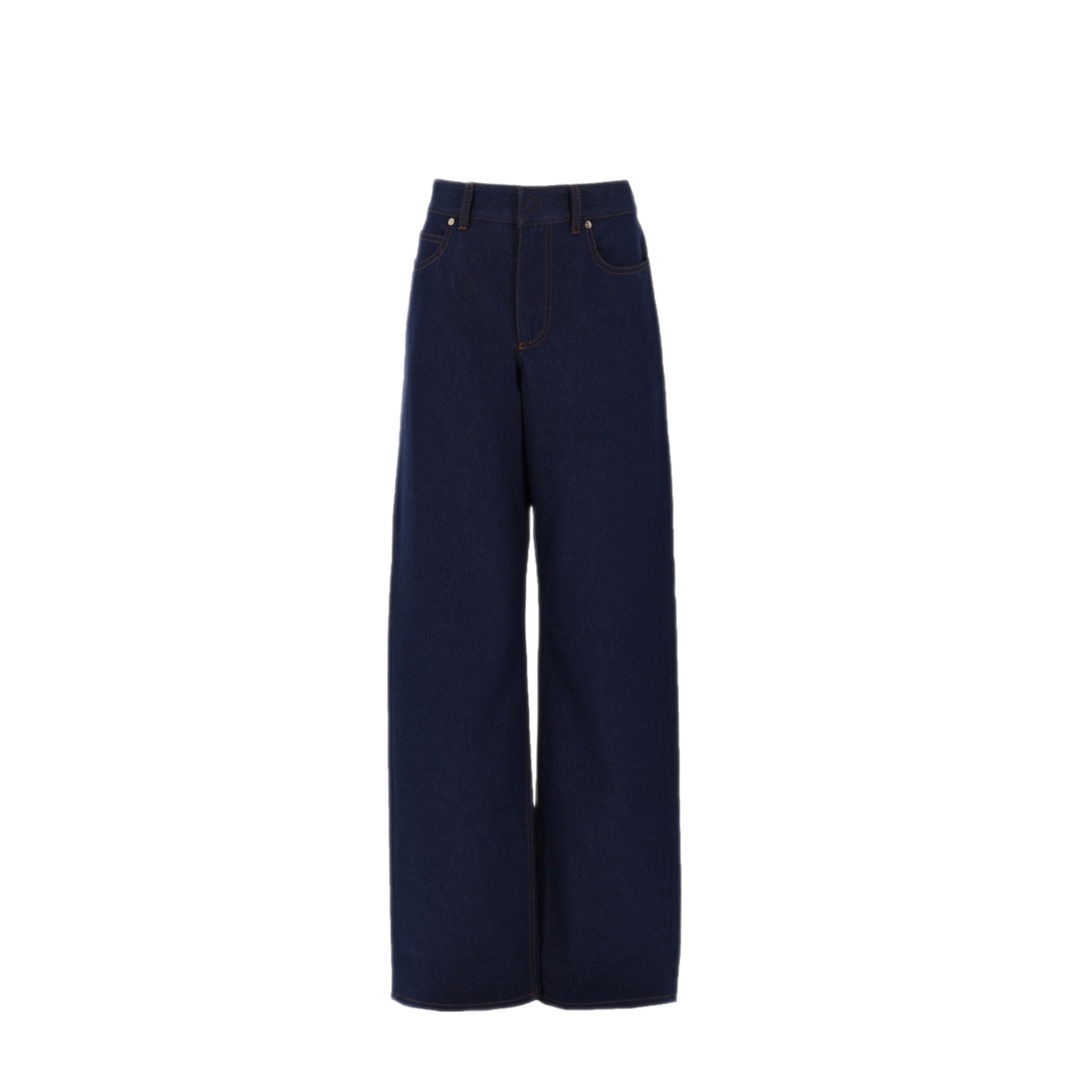 Navy Blue Wide-Leg Jeans